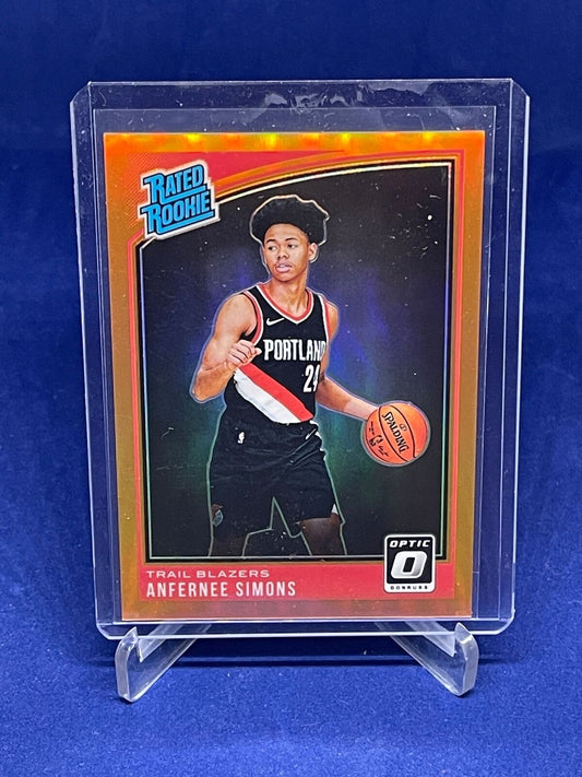 ANFERNEE SIMONS 2018-19 DONRUSS OPTIC RATED ROOKIE ORANGE HOLO RC #D 166/199