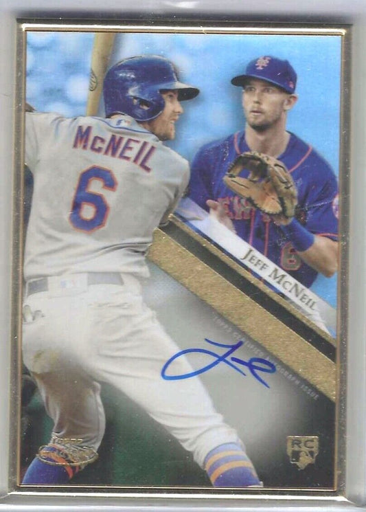 JEFF MCNEIL 2019 TOPPS GOLD LABEL FRAMED ROOKIE AUTO RC #GLA-JM