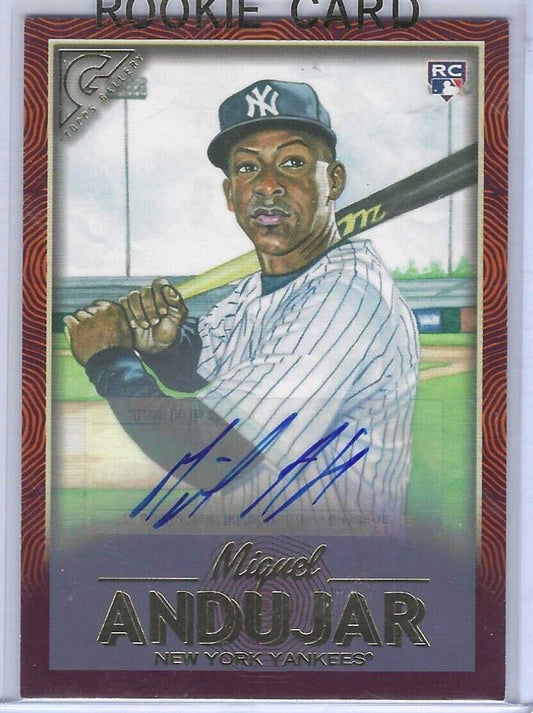 MIGUEL ANDUJAR 2018 TOPPS GALLERY GOLD ROOKIE AUTO RC #D 11/25