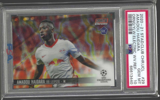 AMADOU HAIDARA 2020 STADIUM CLUB ORANGE YELLOW WAVE REFRACTOR RC PSA 10 POP 1/1