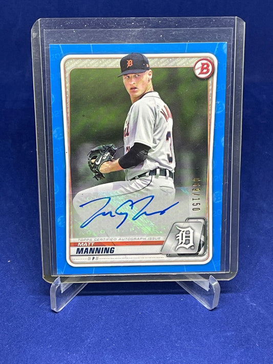 MATT MANNING 2020 BOWMAN PROSPECTS BLUE AUTO PROSPECT #D 69/150