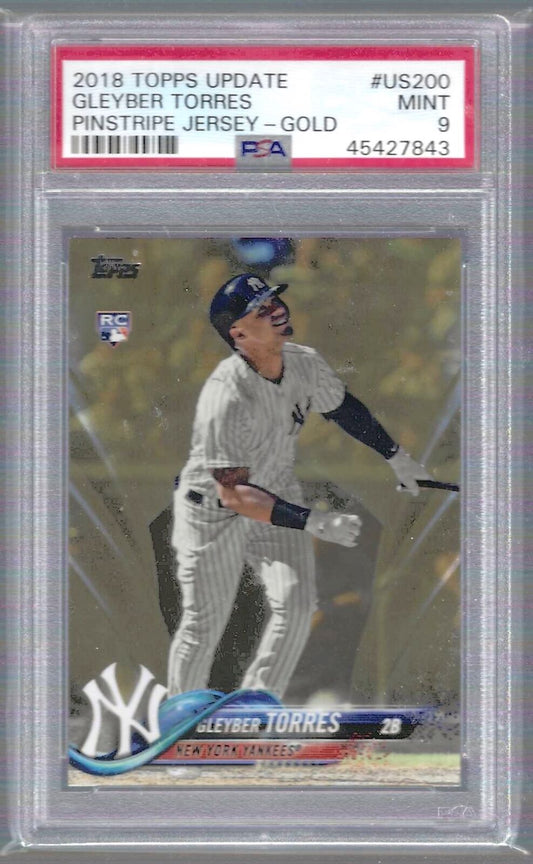 GLEYBER TORRES 2018 TOPPS UPDATE SERIES GOLD RC #D /2018 PSA 9 MINT