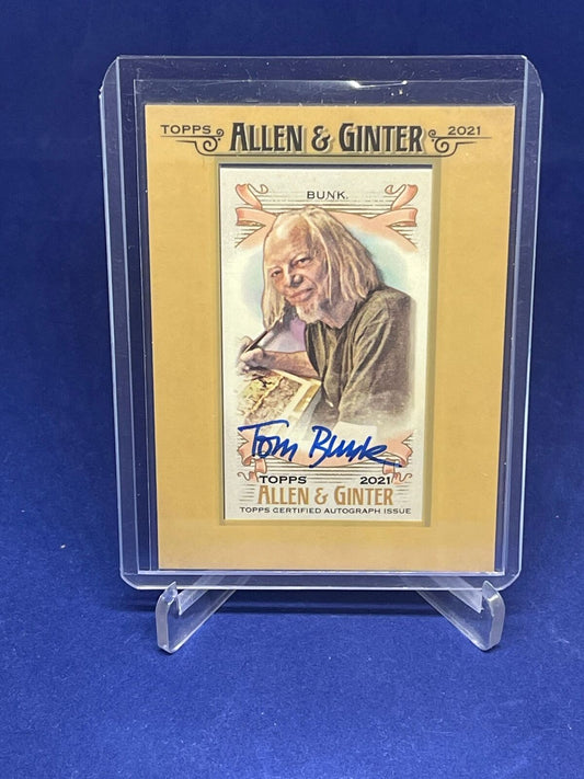 TOM BUNK 2021 TOPPS ALLEN AND GINTER FRAMED ON CARD AUTO