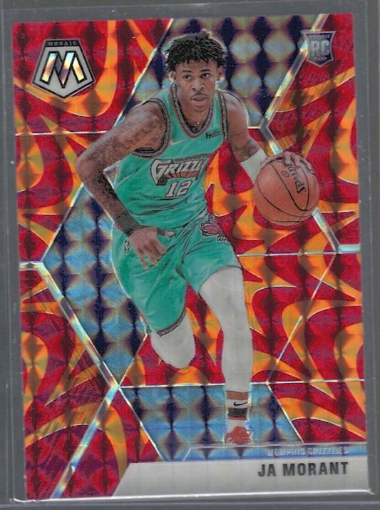 JA MORANT 2019-20 PANINI MOSAIC ORANGE REACTIVE PRIZM ROOKIE RC #219