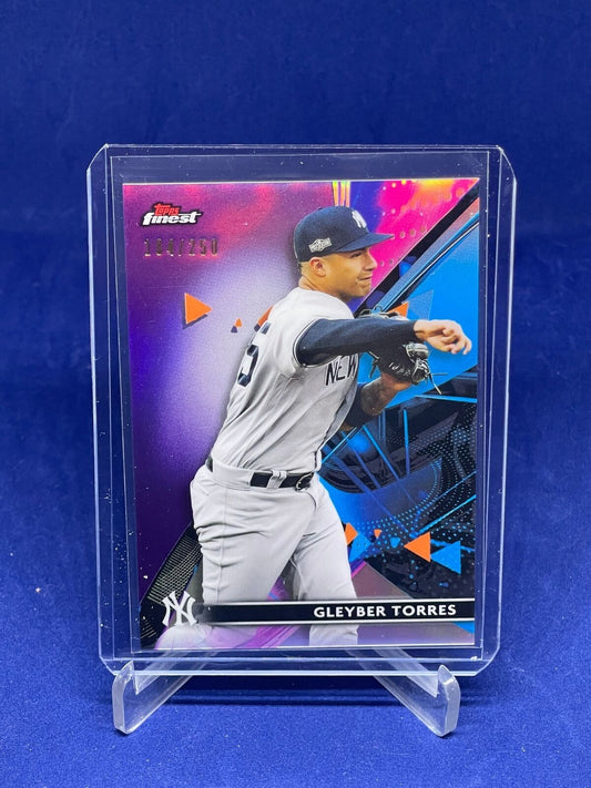 GLEYBER TORRES 2021 TOPPS FINEST PURPLE REFRACTOR #D 184/250