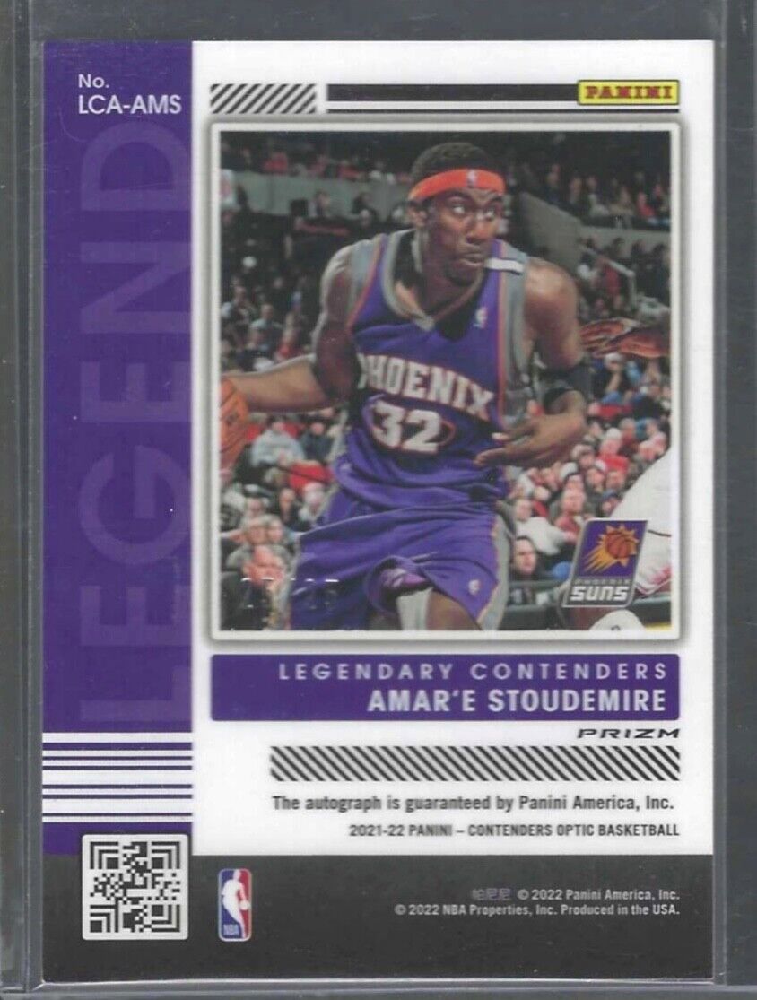 AMAR'E STOUDEMIRE 2021-22 OPTIC CONTENDERS LEGEND ORANGE PRIZM AUTO #D 25/25