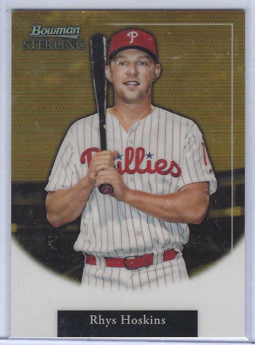 RHYS HOSKINS 2019 BOWMAN STERLING GOLD REFRACTOR #D 02/50