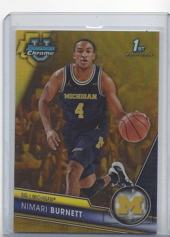 NIMARI BURNETT 2023-24 BOWMAN CHROME UNIVERSITY 1ST GOLD REFRACTOR #D 2/50