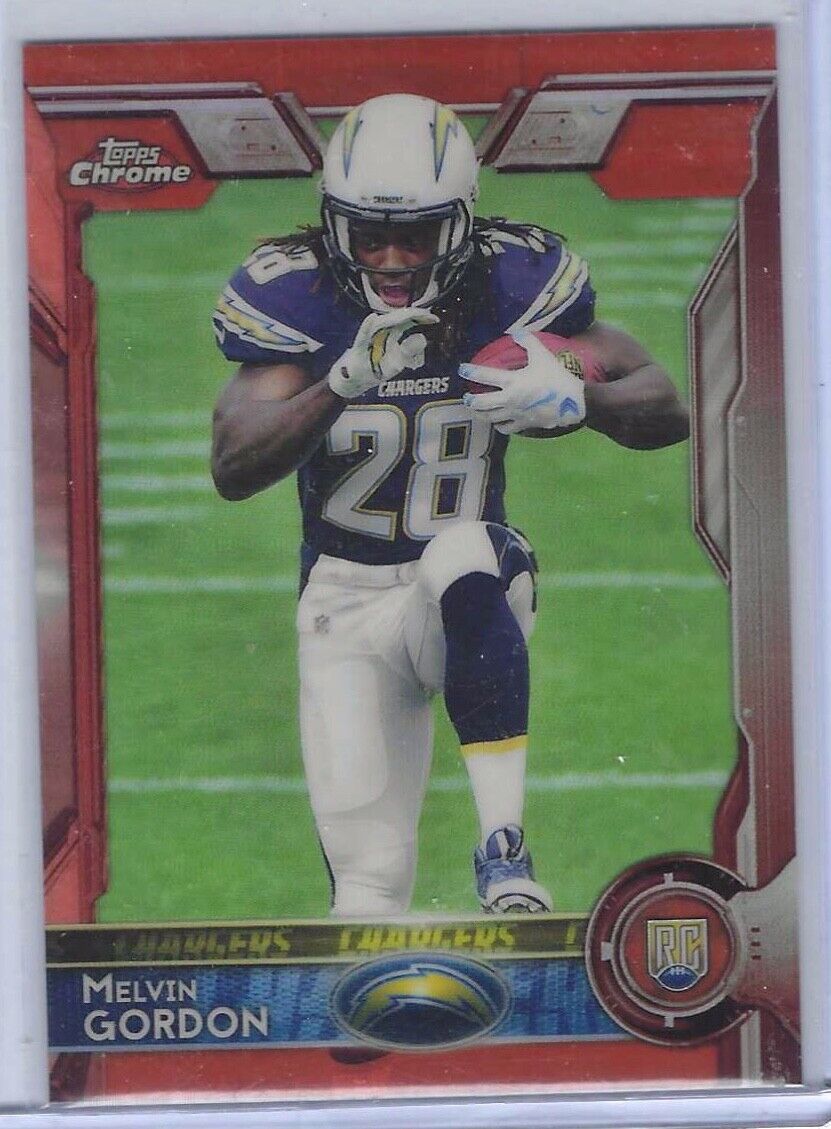 MELVIN GORDON 2015 TOPPS CHROME ORANGE REFRACTOR ROOKIE RC #105