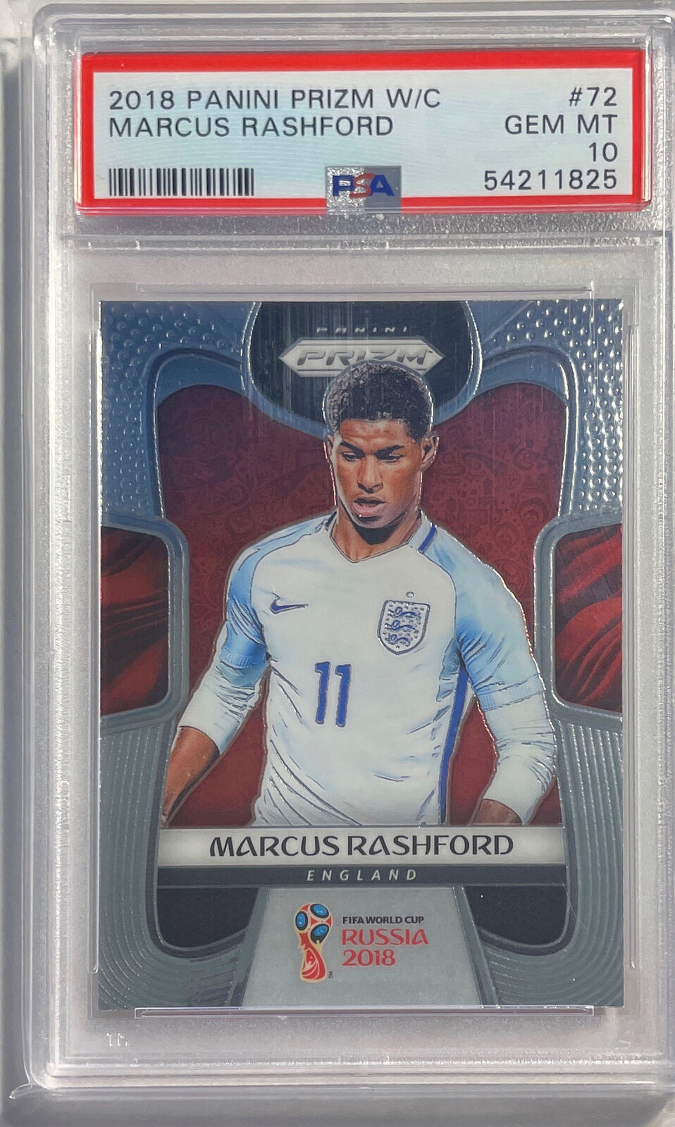MARCUS RASHFORD 2018 PANINI PRIZM WORLD CUP RC #72 PSA 10 GEM MINT