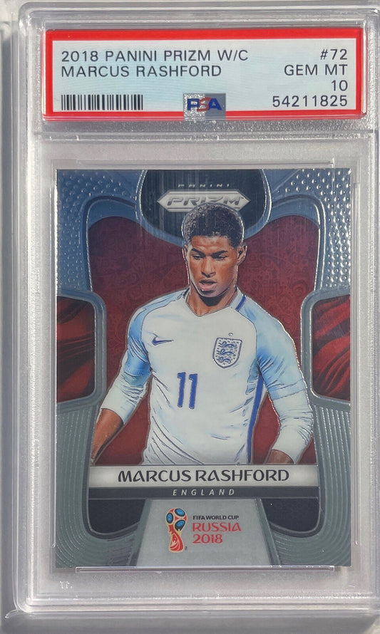 MARCUS RASHFORD 2018 PANINI PRIZM WORLD CUP RC #72 PSA 10 GEM MINT