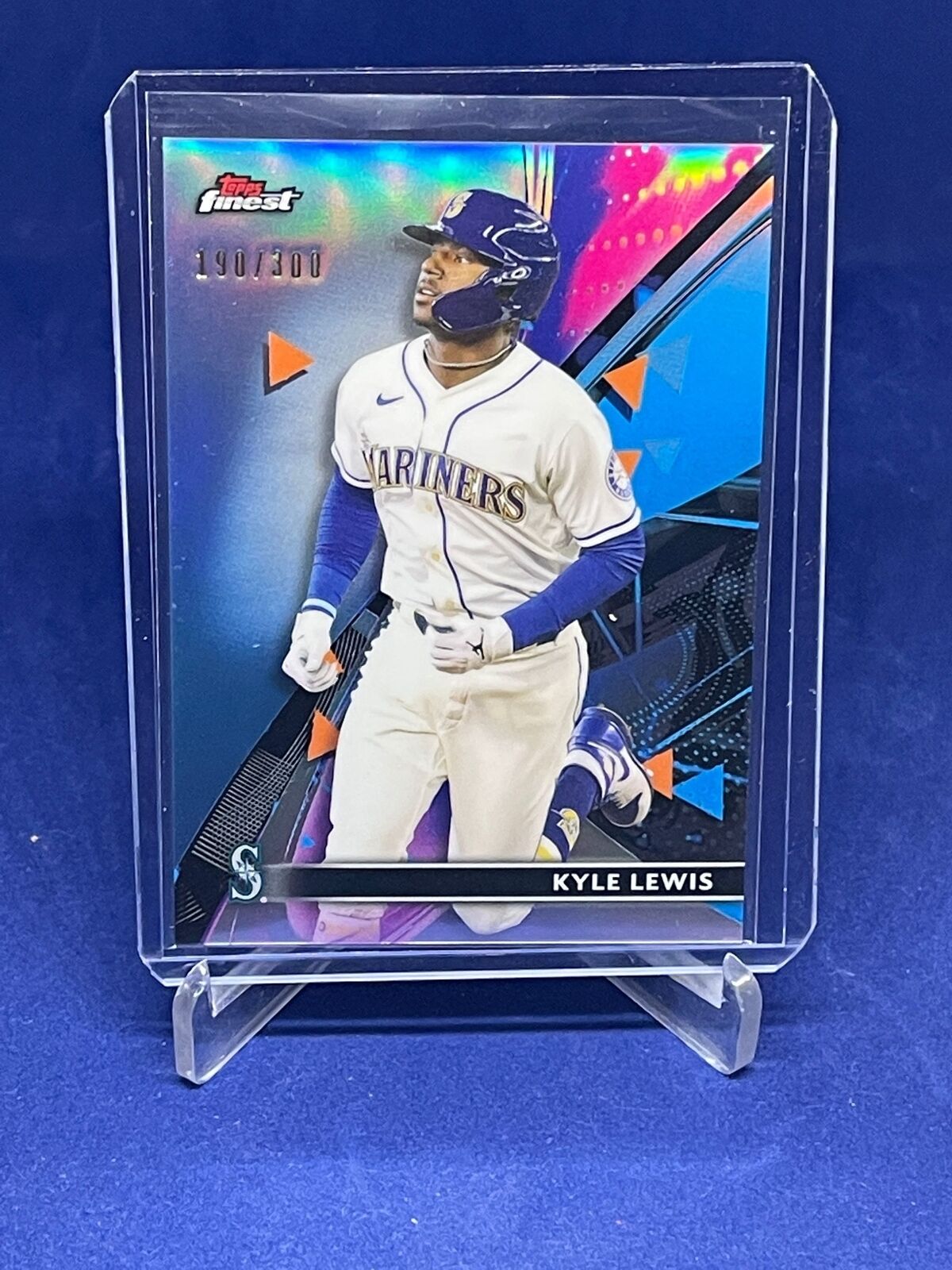 KYLE LEWIS 2021 TOPPS FINEST BLUE REFRACTOR #D 190/300