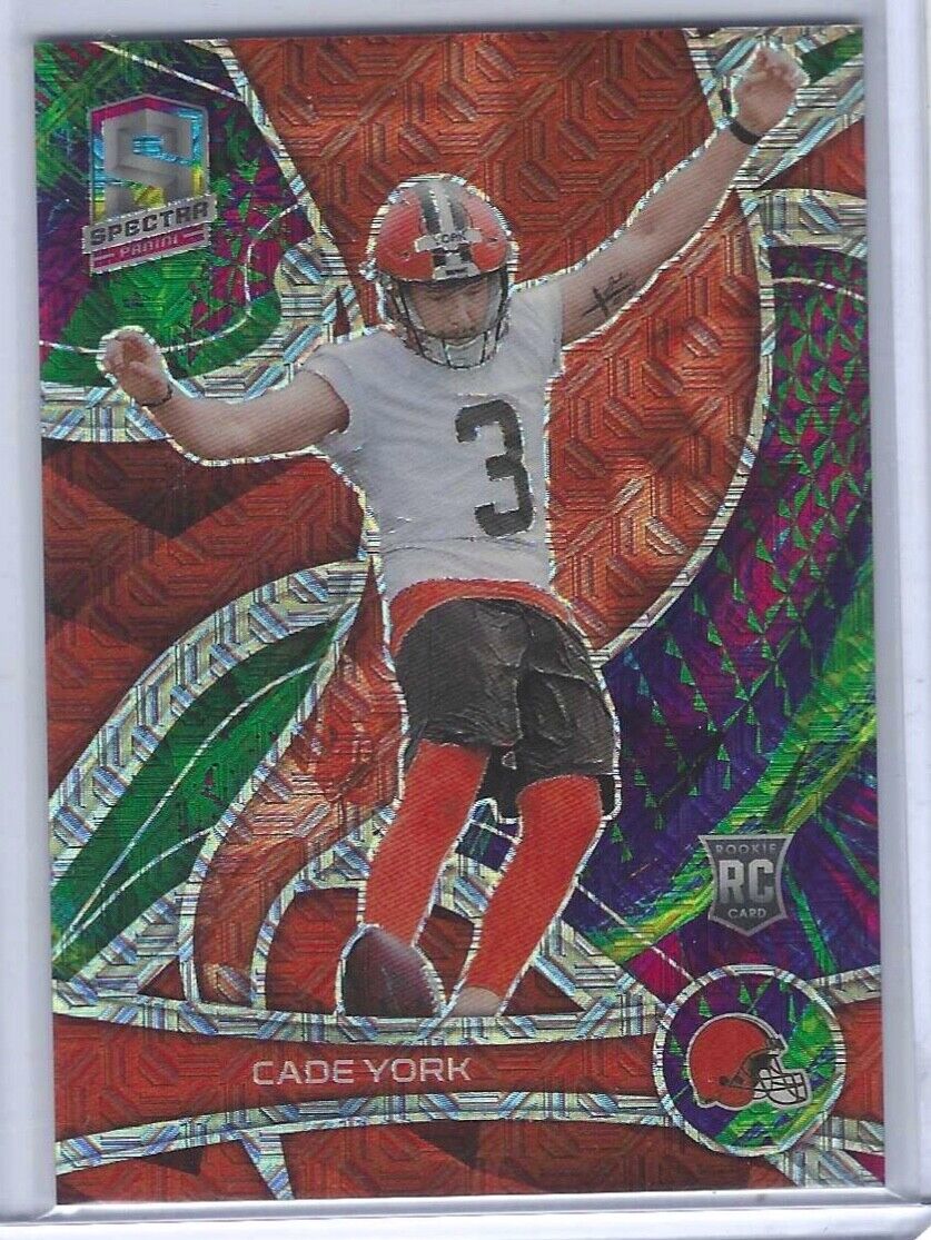 CADE YORK 2022 PANINI SPECTRA GREEN MOJO PRIZM ROOKIE RC #D 25/25