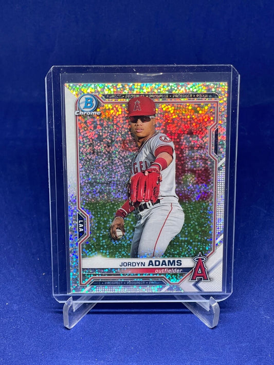 JORDYN ADAMS 2021 BOWMAN CHROME SPARKLE SPECKLE REFRACTOR PROSPECT #D 63/299