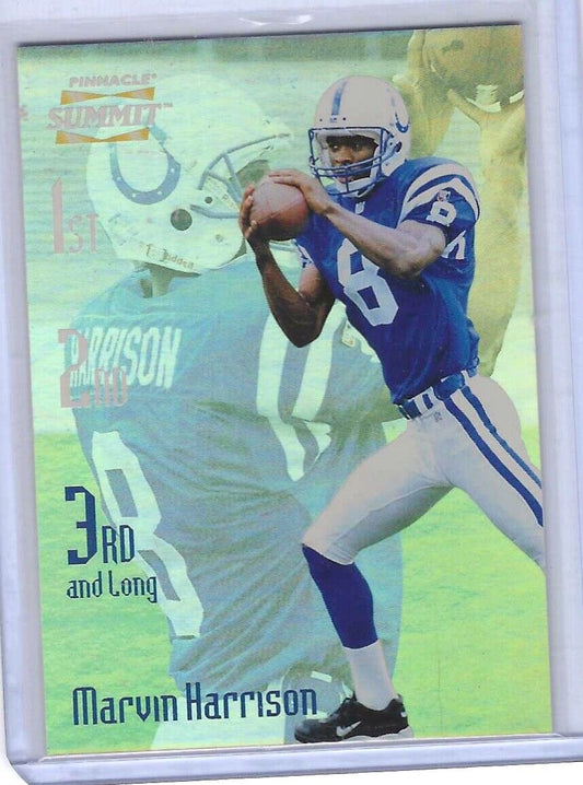 MARVIN HARRISON 1996 PINNACLE SUMMIT SILVER FOIL 3RD AND LONG RC #D 1941/2000