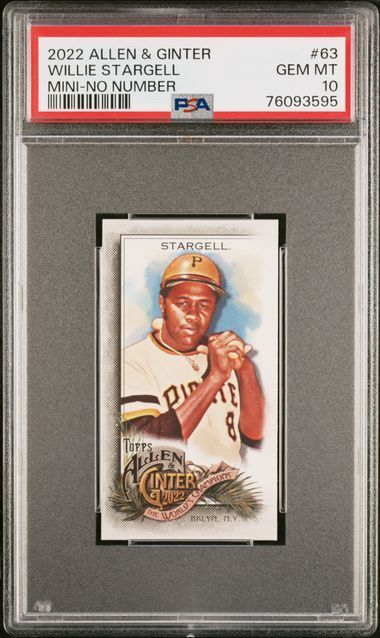 WILLIE STARGELL 2008 TOPPS ALLEN GINTER MINI NO NUMBER SSP /50 PSA 10 POP 1/1
