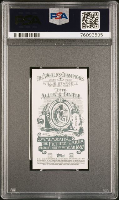 WILLIE STARGELL 2008 TOPPS ALLEN GINTER MINI NO NUMBER SSP /50 PSA 10 POP 1/1