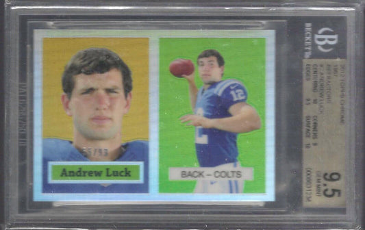ANDREW LUCK 2012 TOPPS CHROME THROWBACK REFRACTOR 2 ROOKIE RC /99 BGS 9.5 POP 14