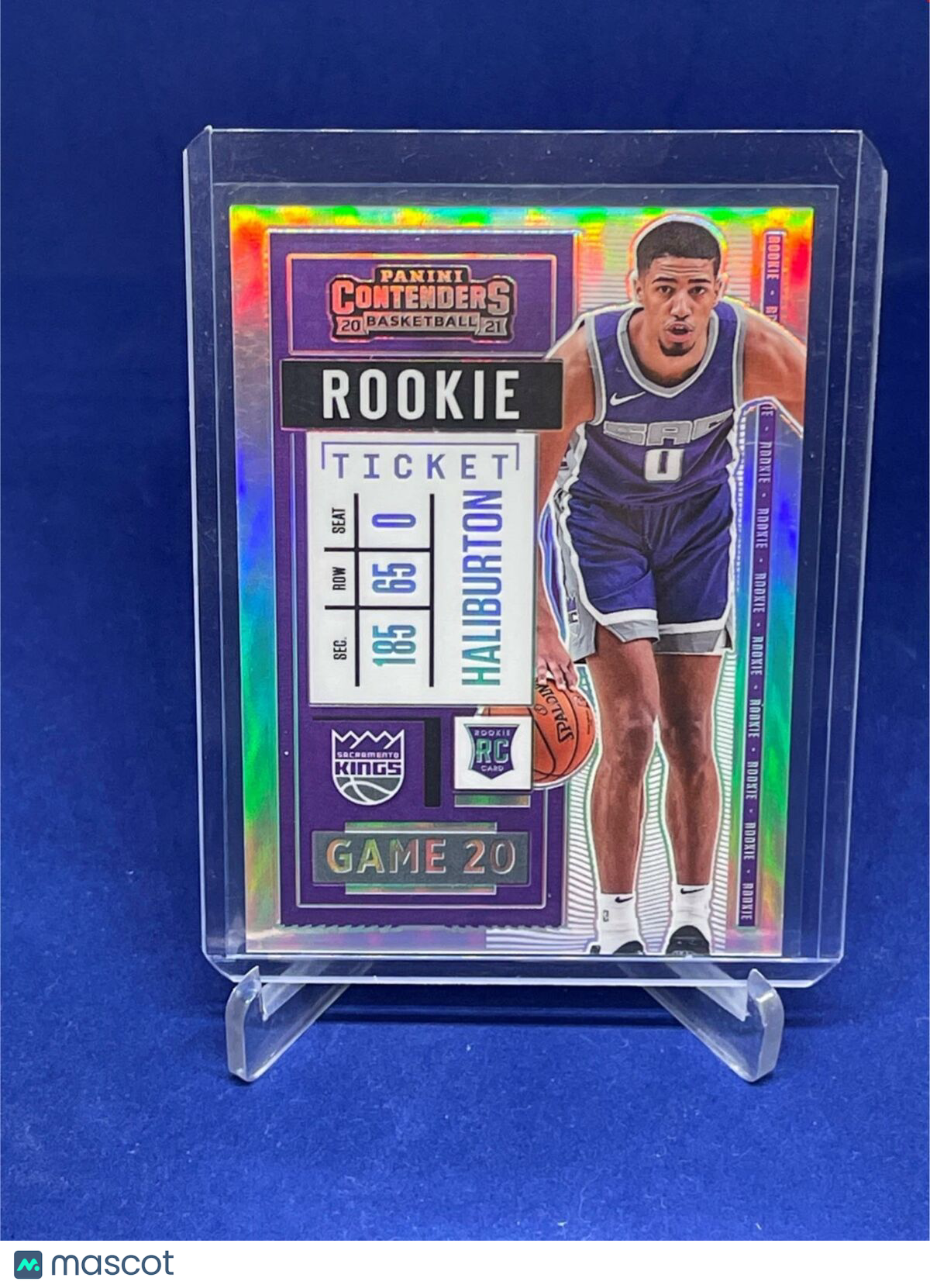 TYRESE HALIBURTON 2020-21 CONTENDERS PREMIUM ROOKIE TICKET VARIATION HOLO RC 129