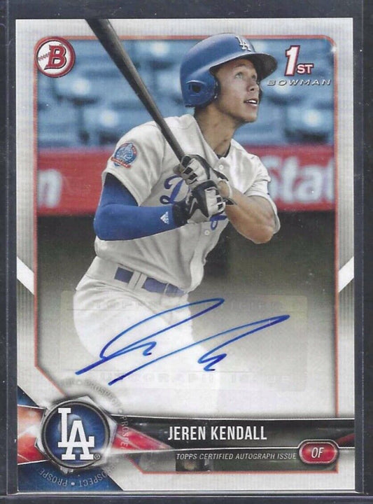 JEREN KENDALL 2018 TOPPS BOWMAN 1ST BOWMAN PROSPECT AUTO #PA-JK