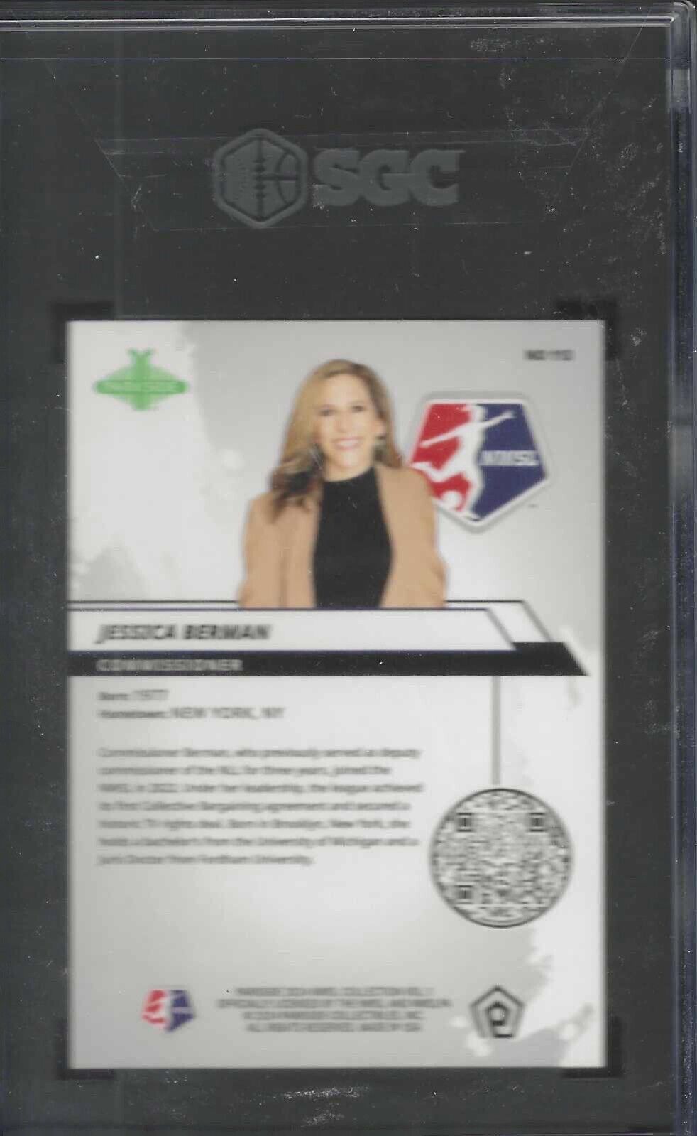 JESSICA BERMAN 2024 PARKSIDE NWSL ROOKIE RC SGC 10 GEM MINT #113