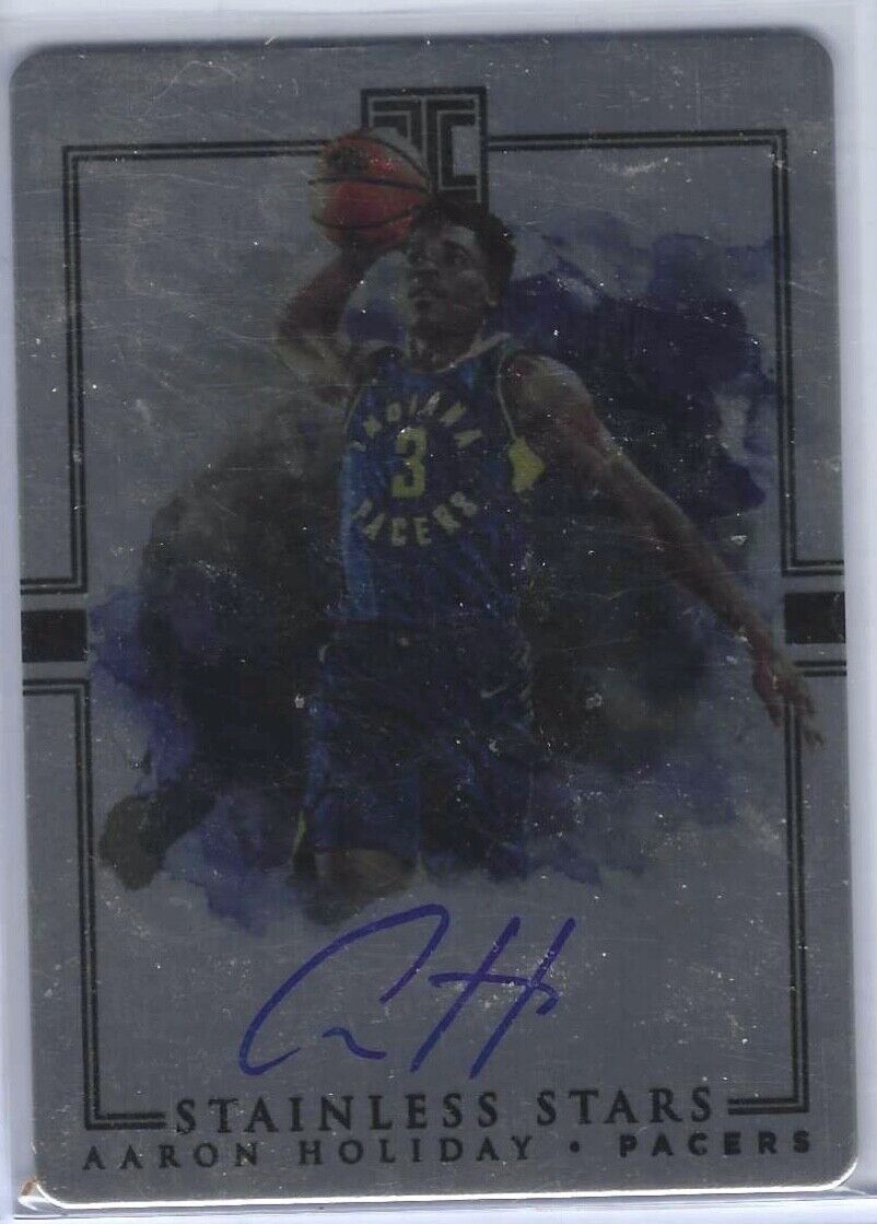 AARON HOLIDAY 2018-19 PANINI IMPECCABLE METAL STAINLESS STARS AUTO RC #D 46/99