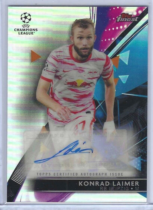 KONRAD LAIMER 2021-22 TOPPS FINEST UCL SILVER REFRACTOR AUTO #BA-KL