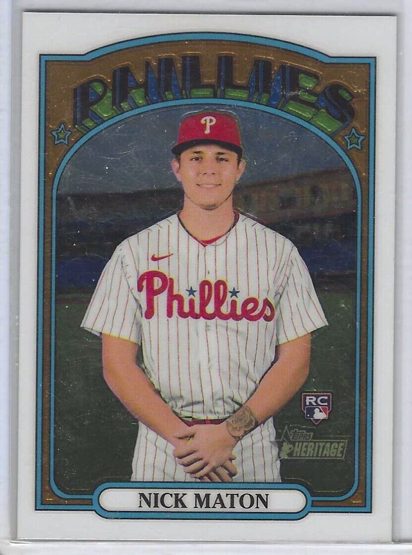 NICK MATON 2021 TOPPS HERITAGE CHROME ROOKIE RC #D 526/999