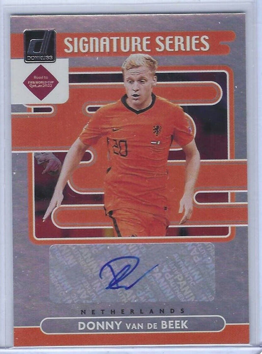 DONNY VAN DE BEEK 2021-22 DONRUSS ROAD TO QATAR SILVER SIGNATURE SERIES AUTO