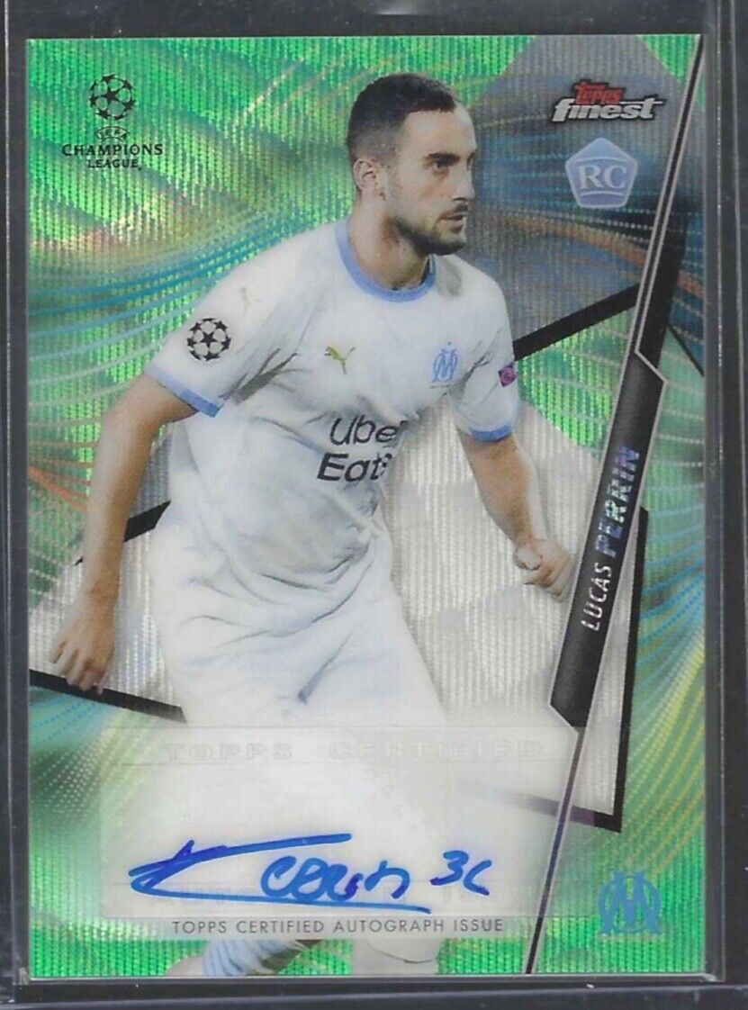 LUCAS PERRIN 2020-21 TOPPS FINEST GREEN WAVE REFRACTOR ROOKIE AUTO RC #D 81/99