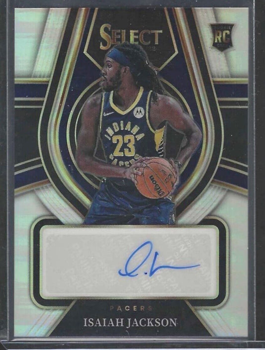 ISAIAH JACKSON 2021-22 PANINI SELECT SILVER PRIZM ROOKIE AUTO RC #D 249/249