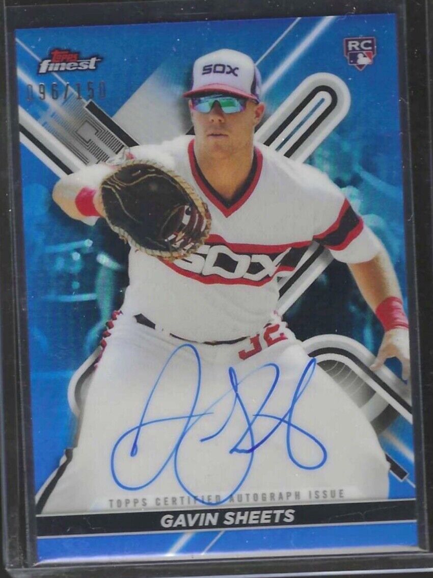 GAVIN SHEETS 2022 TOPPS FINEST BLUE REFRACTOR ROOKIE  ON CARD AUTO RC #D 096/150