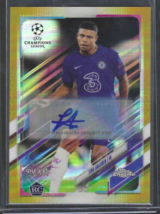 TINO ANJORIN 2020-21 TOPPS CHROME AOKI GOLD REFRACTOR ROOKIE AUTO RC #D 14/50