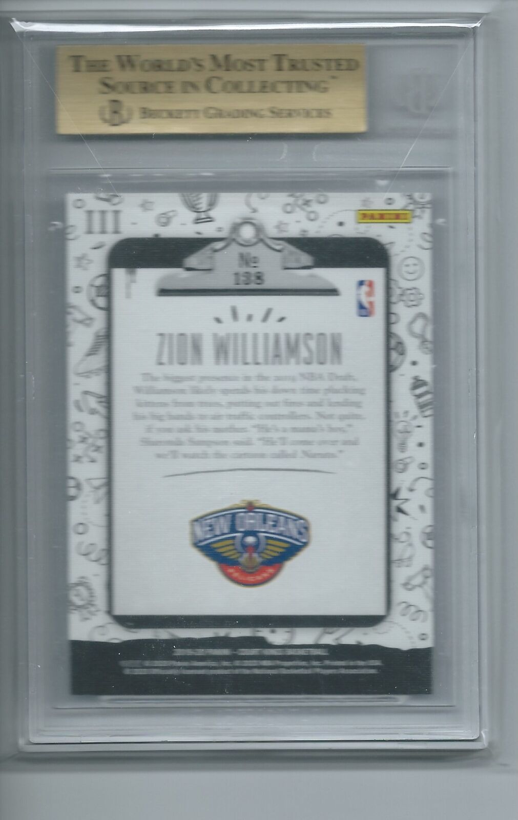 ZION WILLIAMSON 2019-20 PANINI COURT KINGS LEVEL 3 SSP RC #138 BGS 9.5 GEM MINT