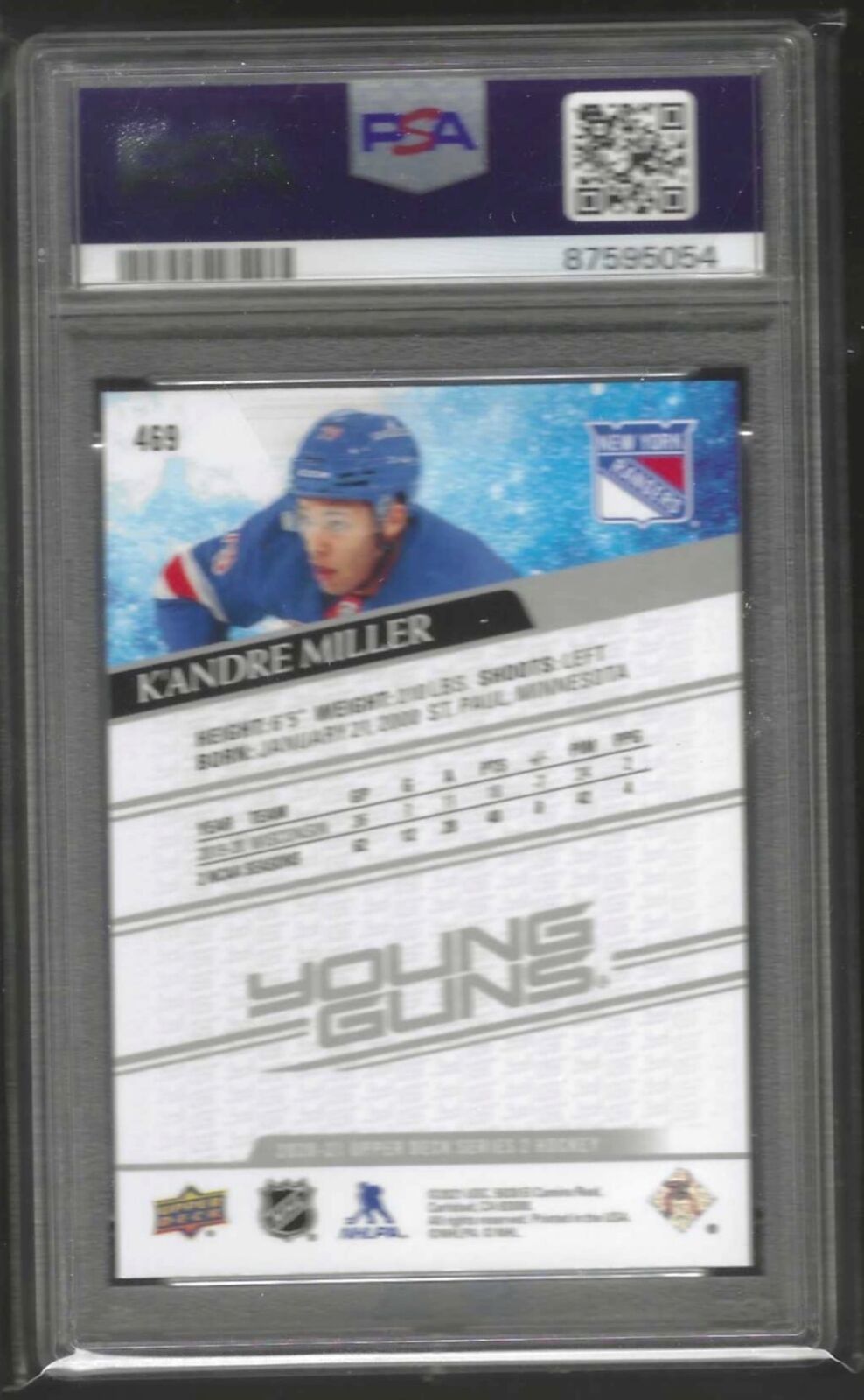 K'ANDRE MILLER 2020 UPPER DECK YOUNG GUNS ROOKIE RC #469 PSA 10 GEM MINT