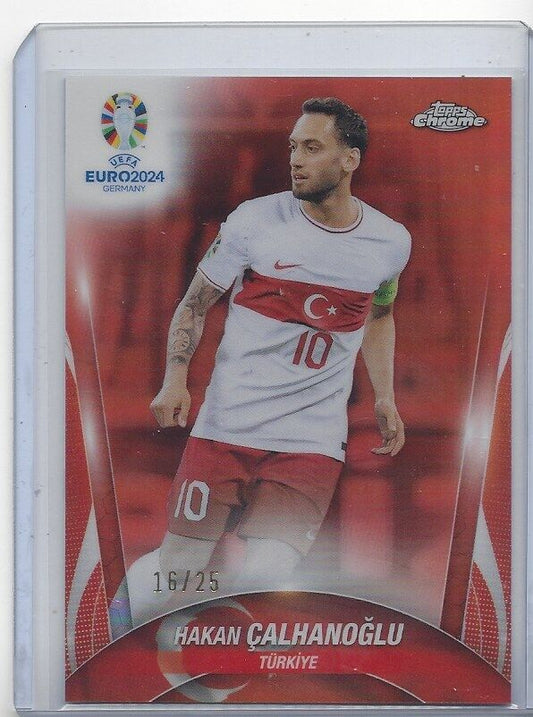 HAKAN CALHANOGLU 2023-24 TOPPS CHROME EURO ORANGE REFRACTOR #D 16/25