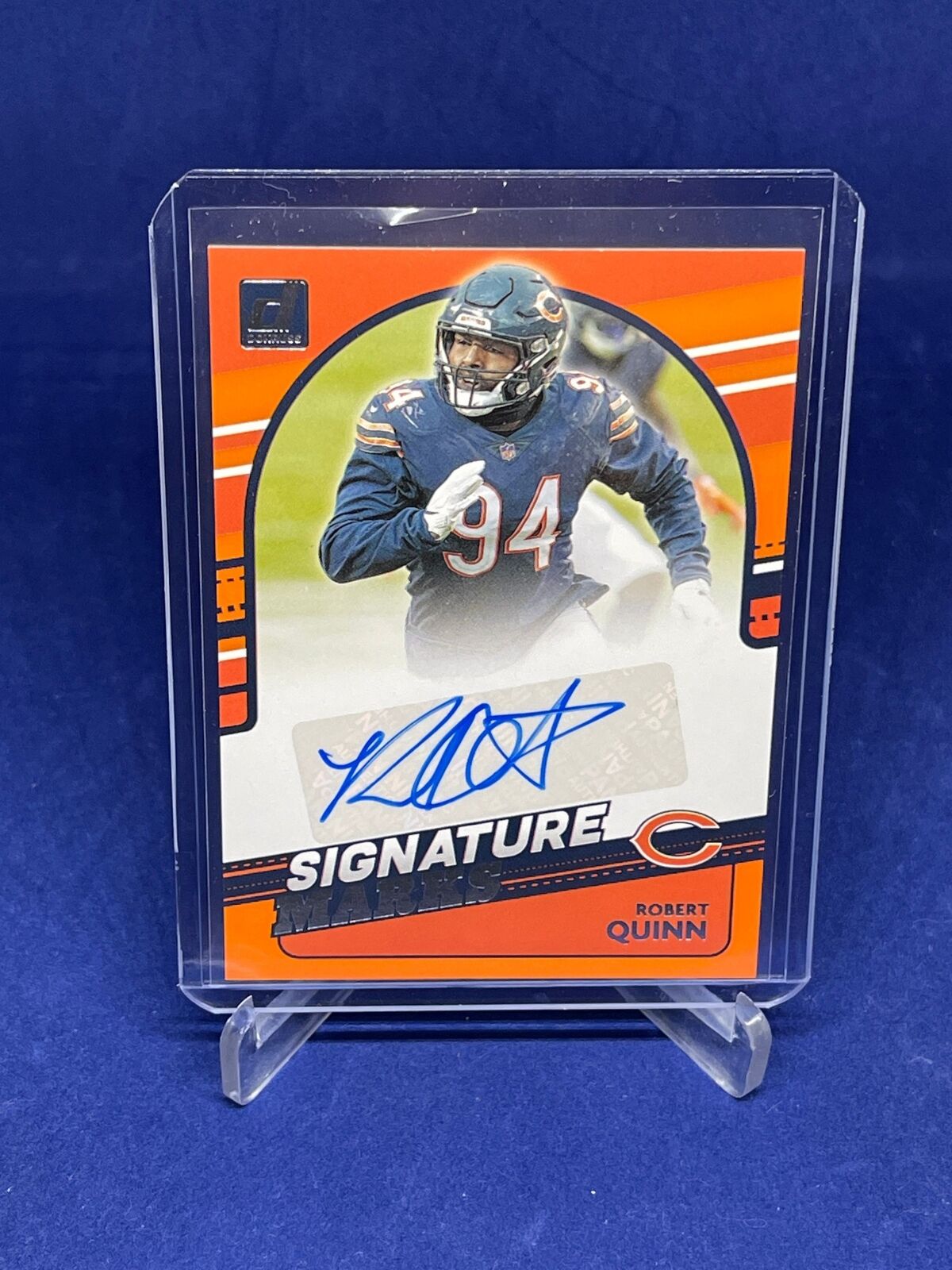 ROBERT QUINN 2021 PANINI DONRUSS SIGNATURE MARKS ORANGE AUTO