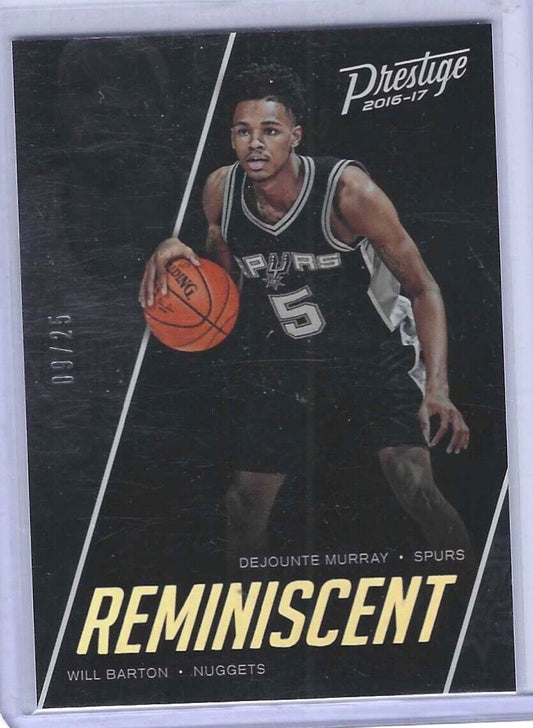 DEJOUNTE MURRAY WILL BARTON 2016-17 PANINI PRESTIGE REMINISCENT SILVER RC #D /25