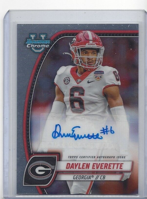 DAYLEN EVERETTE 2024 BOWMAN CHROME UNIVERSITY 1ST GEORGIA AUTO
