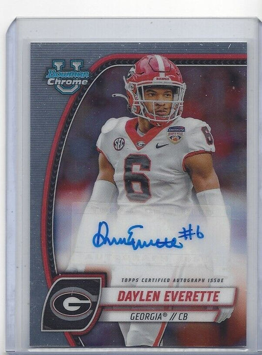 DAYLEN EVERETTE 2024 BOWMAN CHROME UNIVERSITY 1ST GEORGIA AUTO