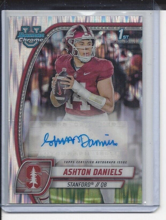ASHTON DANIELS 20224 BOWMAN CHROME UNIVERSTY 1ST STANFORD STEALTH REFRACTOR AUTO