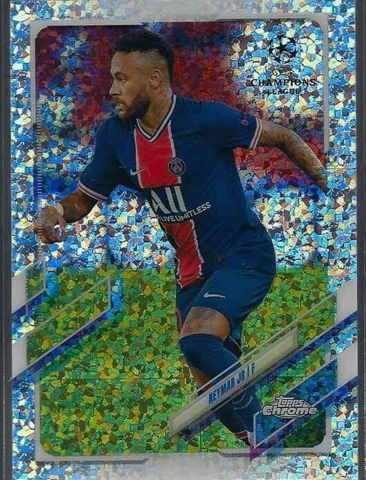 NEYMAR JR. 2020-21 TOPPS CHROME UEFA CHAMPIONS LEAGUE SPECKLE DIAMOND REFRACTOR