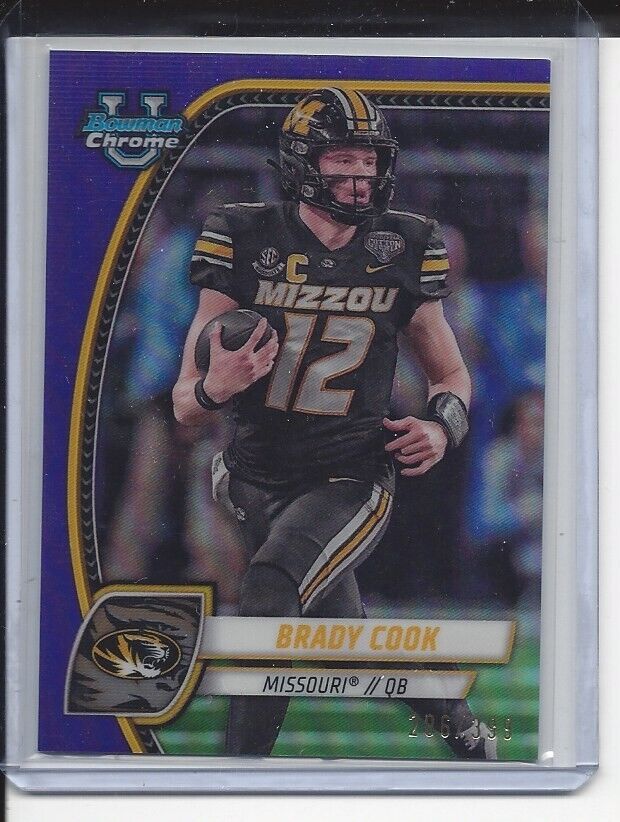 BRADY COOK 20224 BOWMAN CHROME UNIVERSITY PURPLE REFRACTOR /399