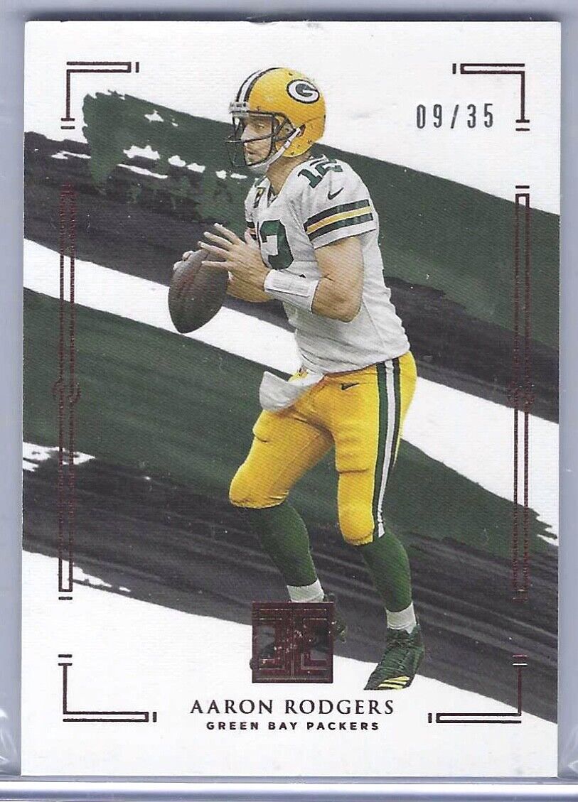 AARON RODGERS 2021 PANINI IMPECCABLE BRONZE FOTL BASE #D 09/35