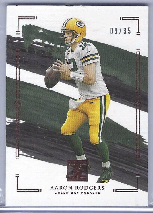 AARON RODGERS 2021 PANINI IMPECCABLE BRONZE FOTL BASE #D 09/35