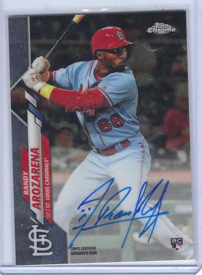 RANDY AROZARENA 2020 TOPPS CHROME ROOKIE ON CARD AUTO RC #RA-RAR