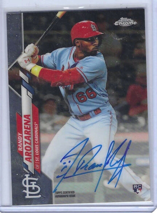 RANDY AROZARENA 2020 TOPPS CHROME ROOKIE ON CARD AUTO RC #RA-RAR