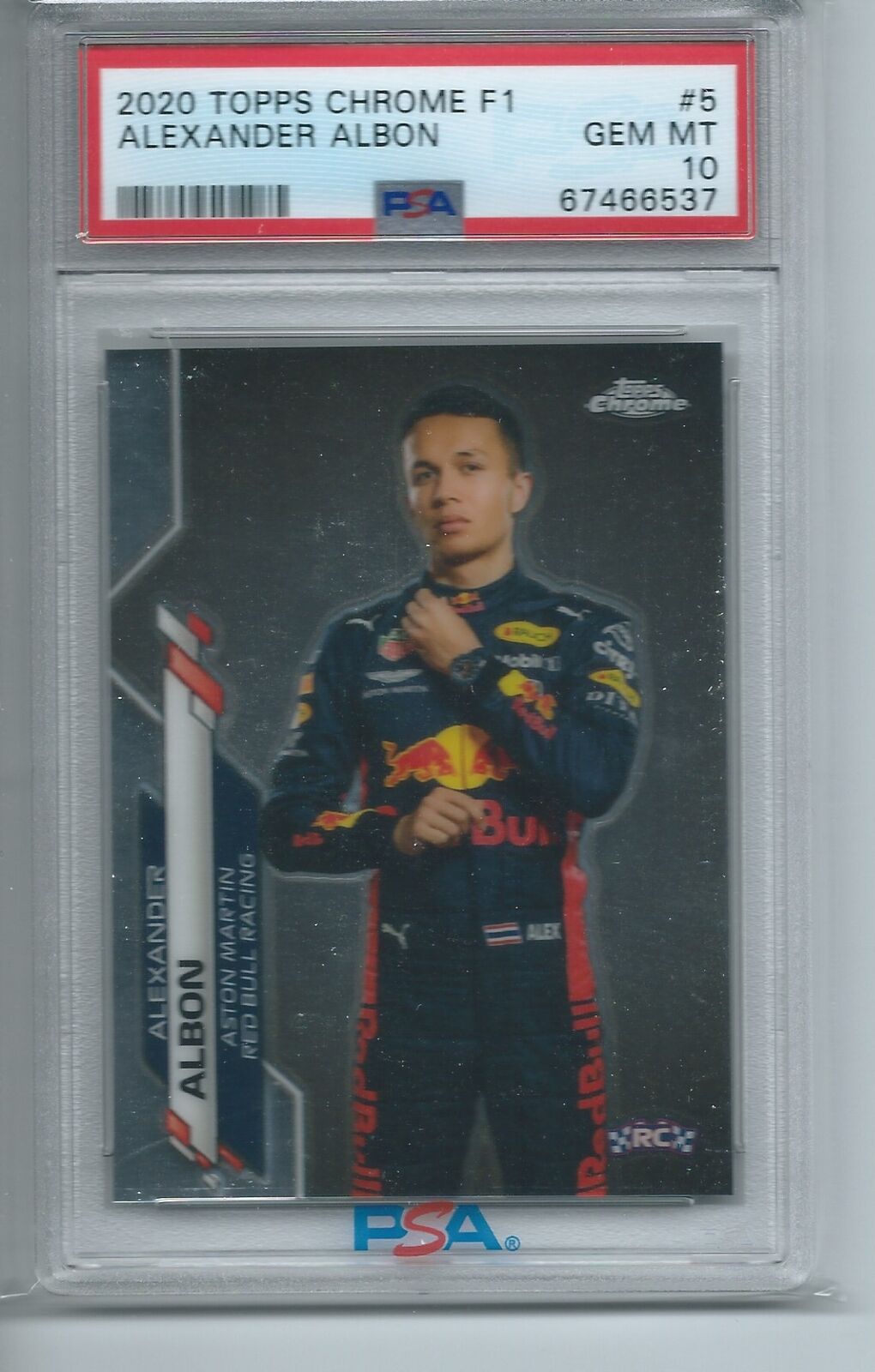 ALEXANDER ALBON 2020 TOPPS CHROME FORMULA 1 F1 PORTRAIT RC #5 PSA 10 GEM MINT