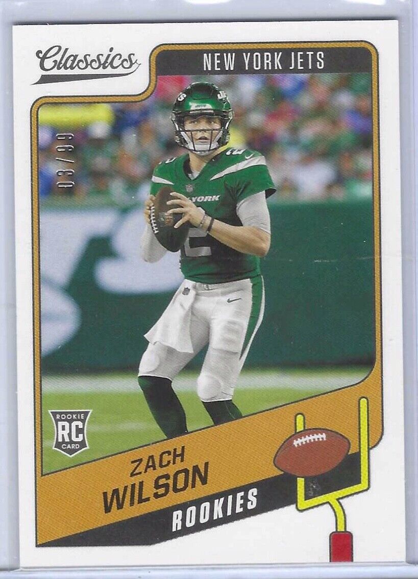 ZACH WILSON 2021 PANINI CLASSICS SILVER ROOKIE RC #D 03/99