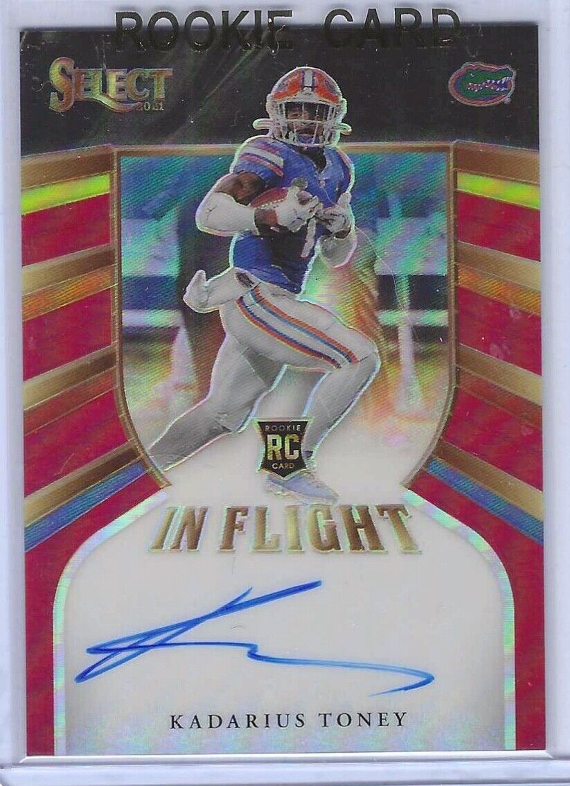 KADARIUS TONEY 2020 PANINI CHRONICLES SELECT IN FLIGHT RED AUTO RC #D 10/25